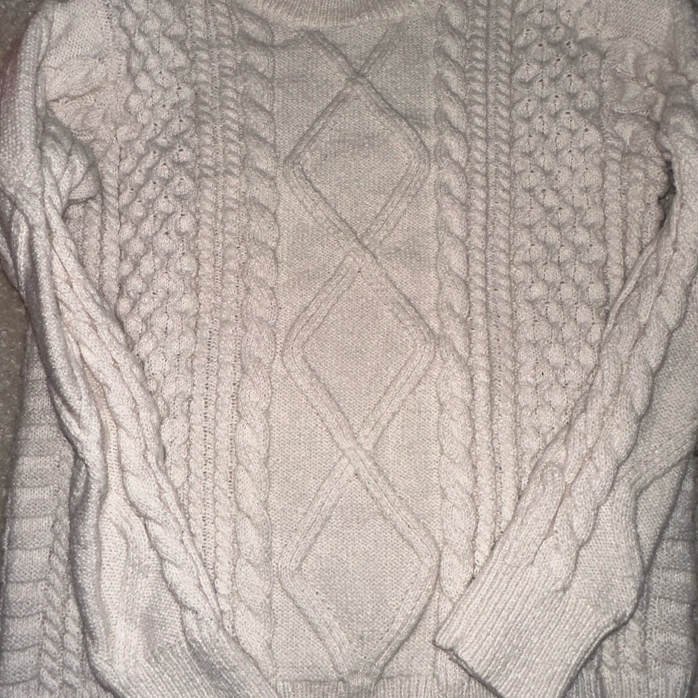 Men's Cream Cable Knit Sweater